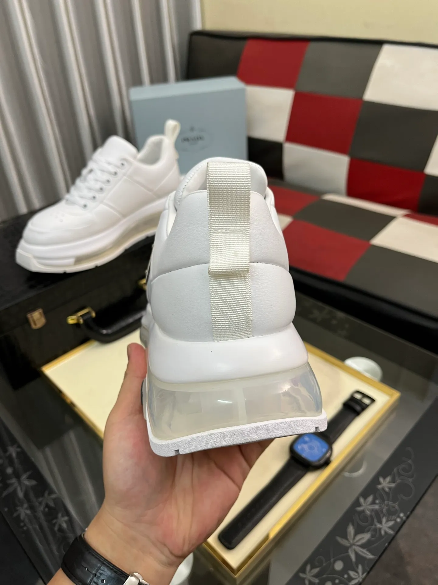 Men's Men's Shoes💰640⌚️⌚️《PRADA*》The latest and most popular casual shoes, top brand [seduce] luxury~purchase, top~quality. [Strong] The upper is made of imported breathable cowhide with cloth material ➕ breathable sheepskin feet (•) and fine workmanship. Code number: 38-442️⃣Colors available